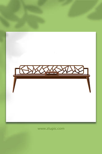 罗汉床中式古典木质家具物品元素插画