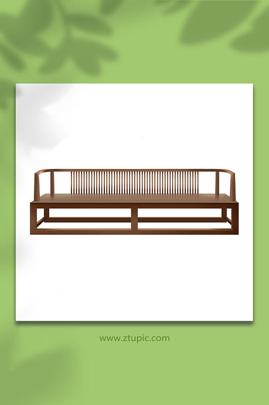 仿古沙发中式古典木质家具物品元素插画-众图网