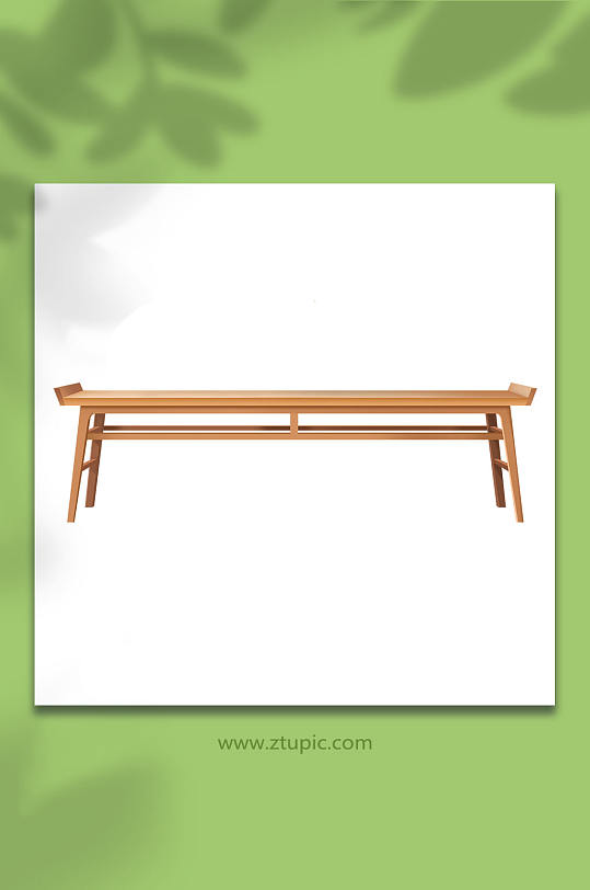 桌子长桌茶桌中式古典木质家具物品元素插画