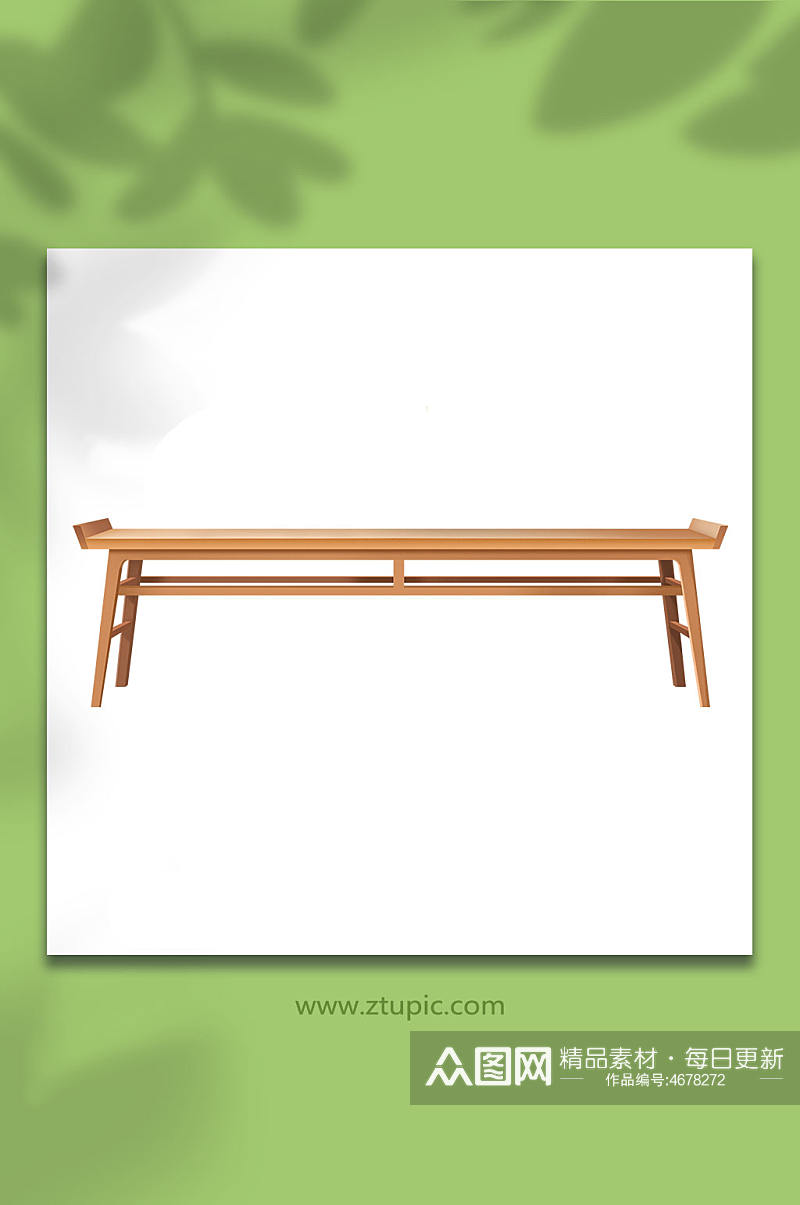 桌子长桌茶桌中式古典木质家具物品元素插画素材