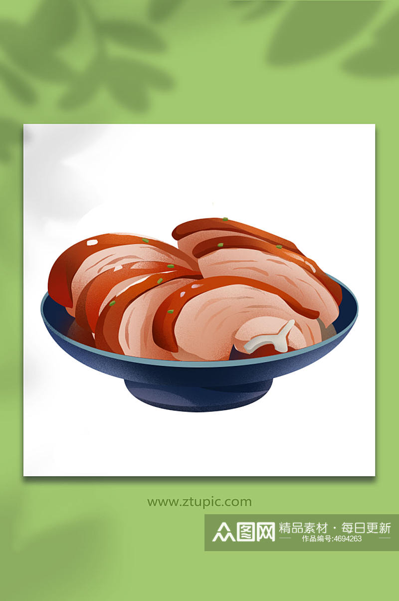 红皮烤鸭秋季美食元素插画素材