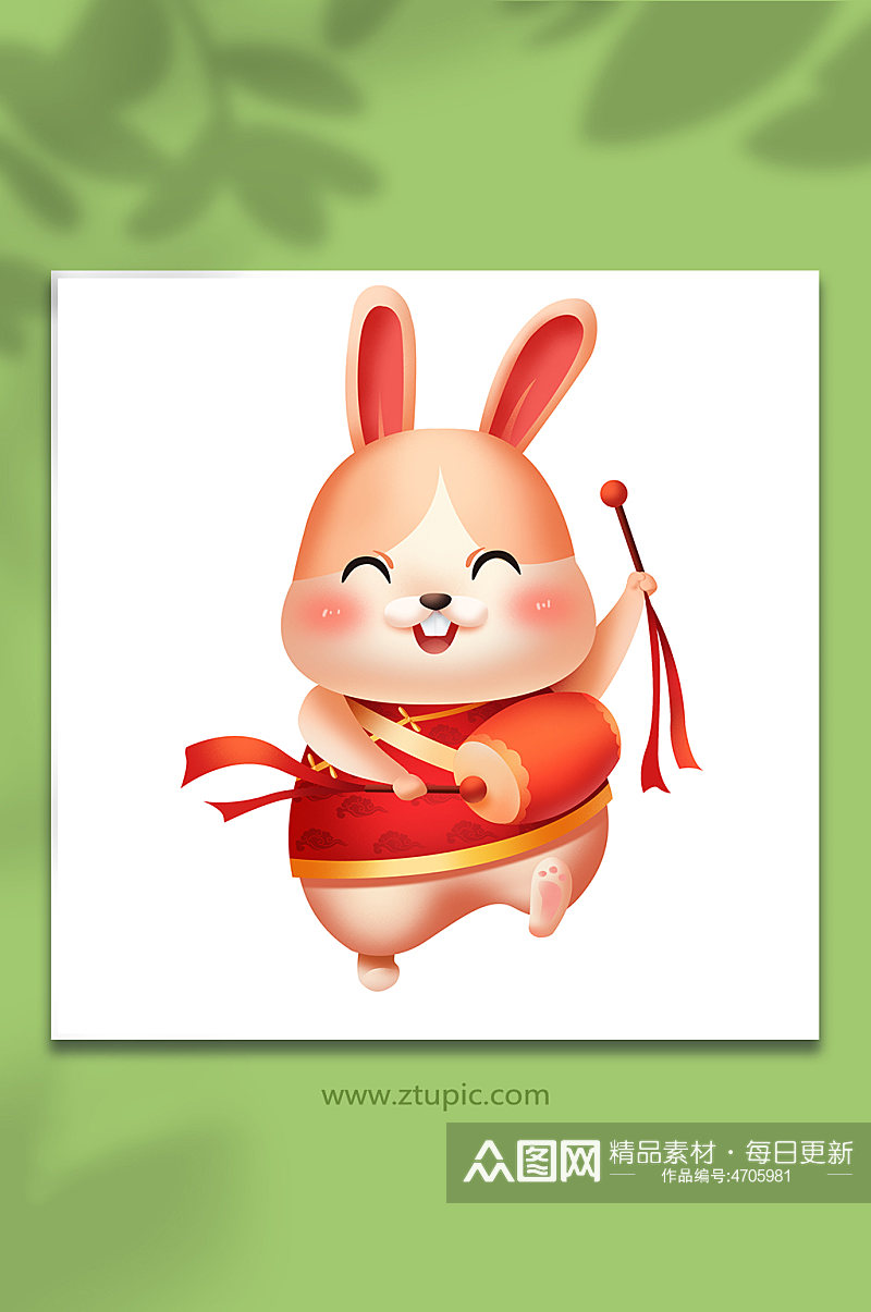 兔年新春喜庆生肖卡通形象插画素材