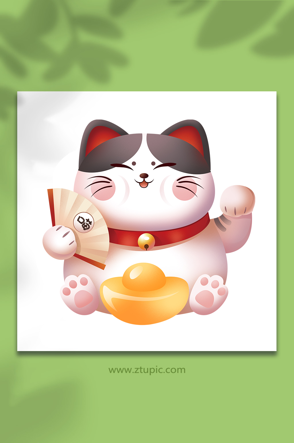 招财好运招财猫元素插画素材