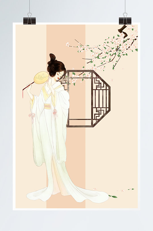 古风汉服人物插画-众图网