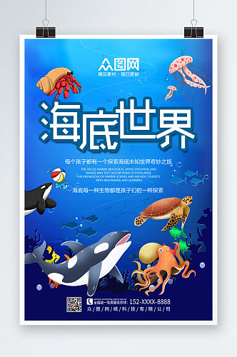 创意海底世界海洋馆海报