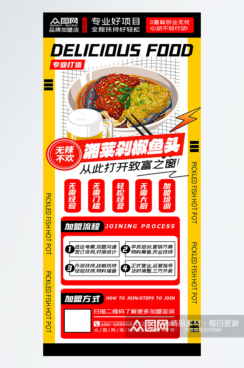 时尚湘菜餐饮美食宣传海报素材