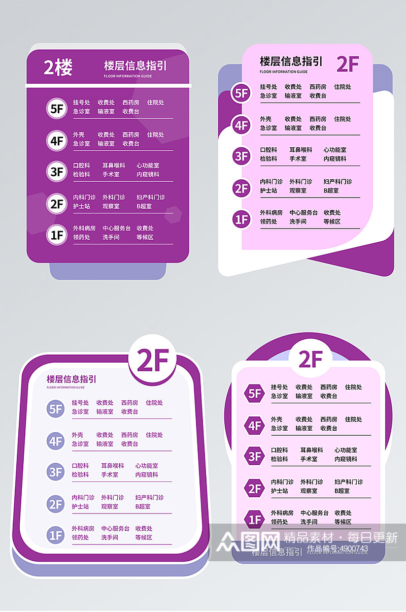 简约大气医疗医院楼层导视牌素材