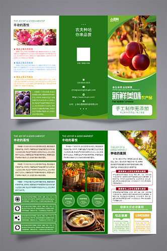 绿色有机健康农产品宣传三折页