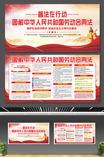 中华人民共和国劳动合同法党建宣传展板