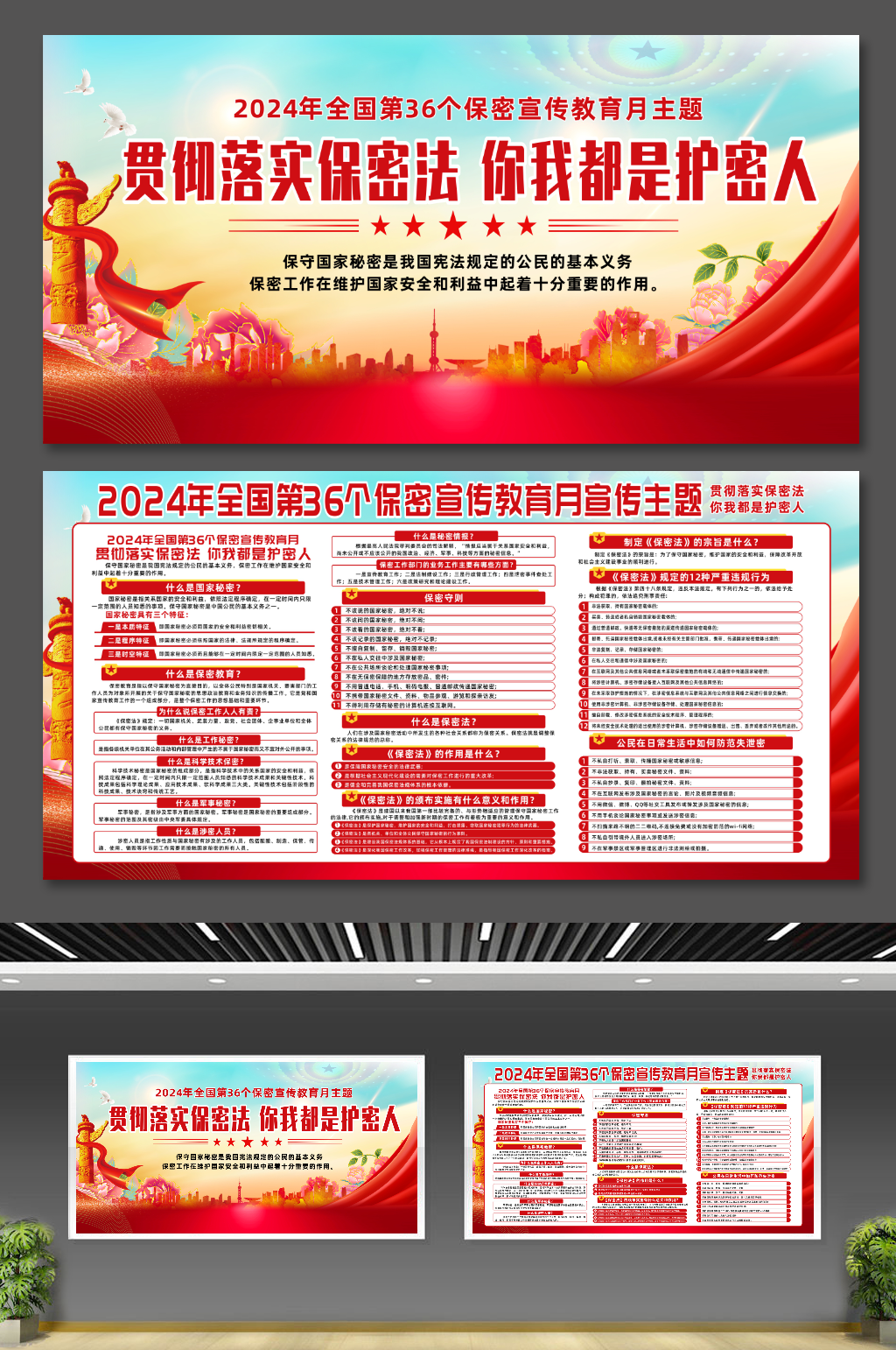 2024年全国第36个保密宣传教育月展板素材