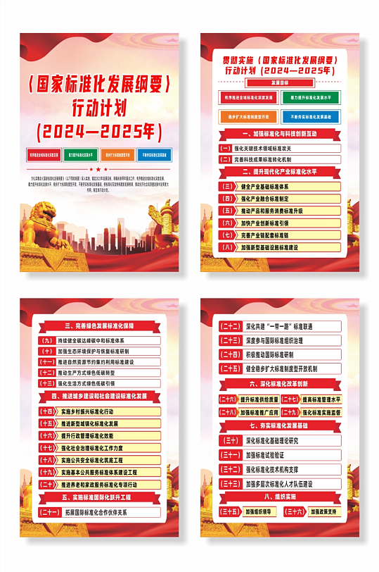 国家标准化发展纲要行动计划党建系列海报