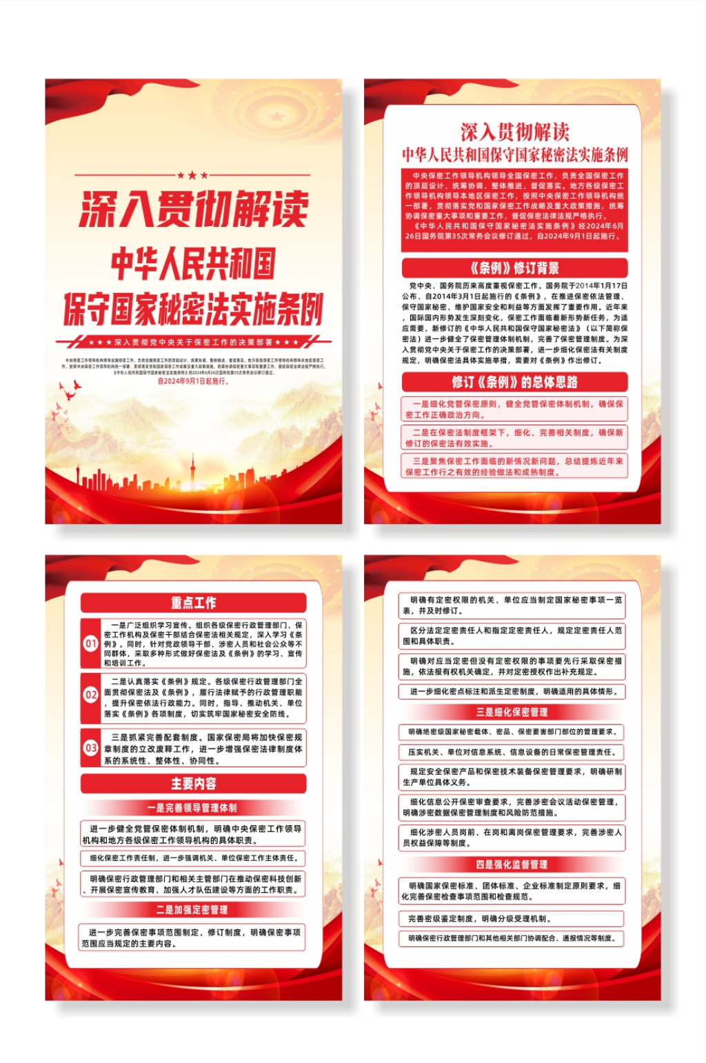 中华人民共和国保守国家秘密法实施条例海报素材