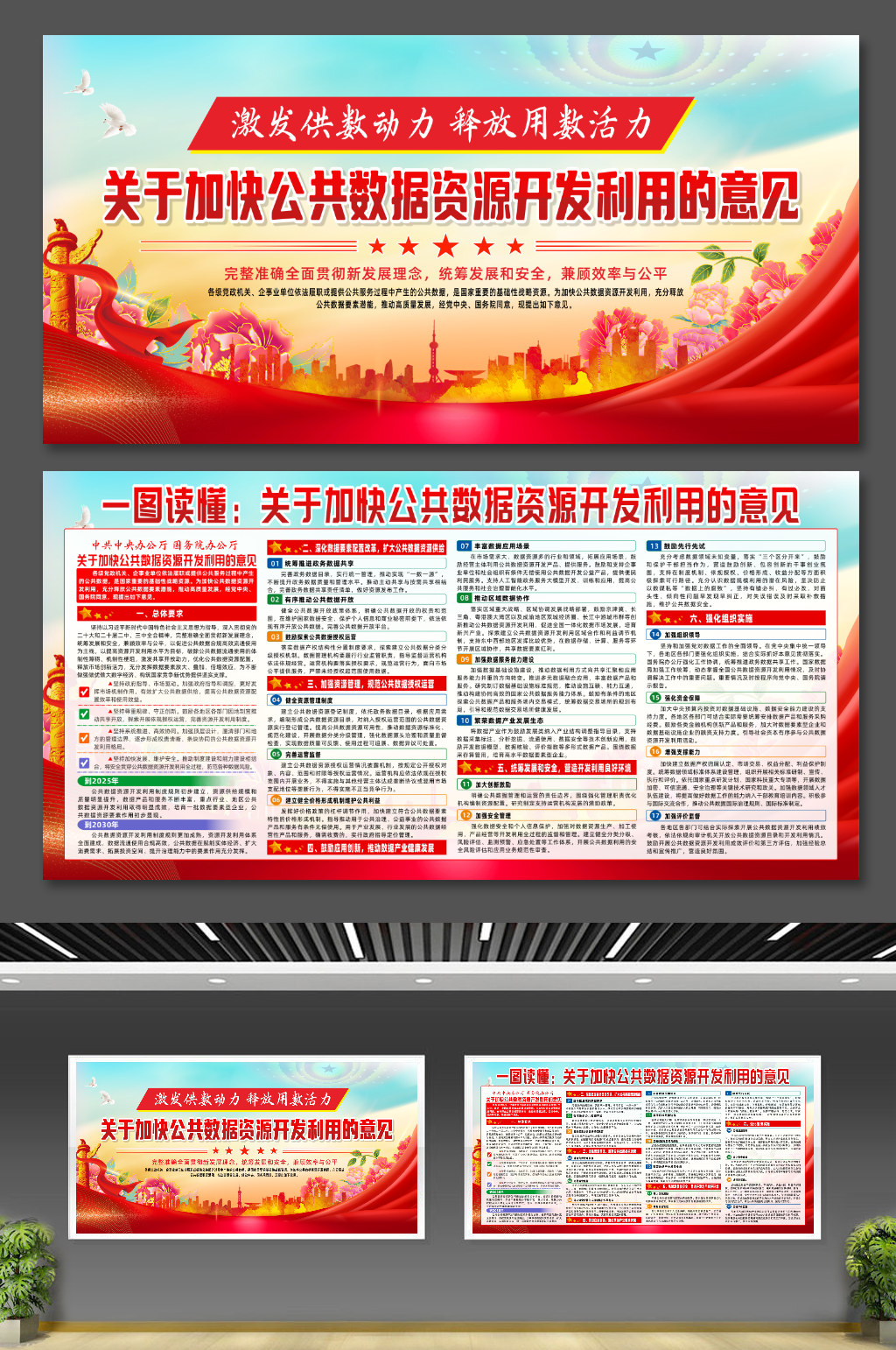关于加快公共数据资源开发利用的意见展板素材