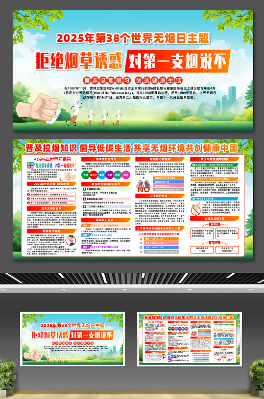 2025年世界无烟日知识宣传展板