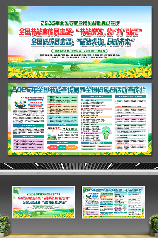 2025年全国节能宣传周和低碳日宣传展板
