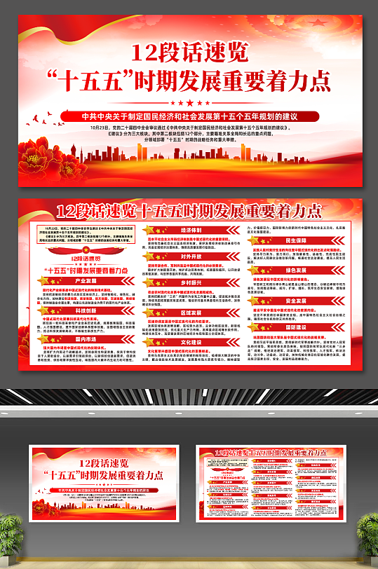12段话速览十五五时期发展重要着力点展板-众图网