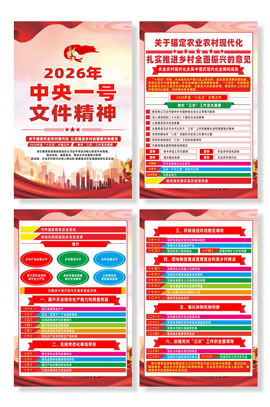 2026年中央一号文件精神宣传栏海报-众图网