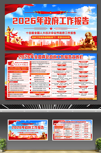 学习贯彻2026年政府工作报告2026年全国两会展板