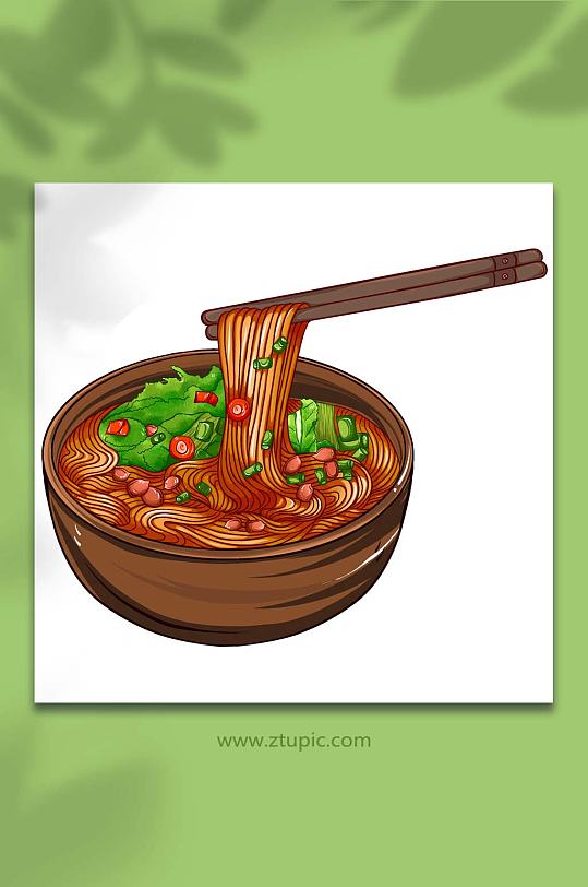 重庆特色酸辣粉美食元素插画-众图网