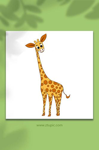 长颈鹿动物元素插画