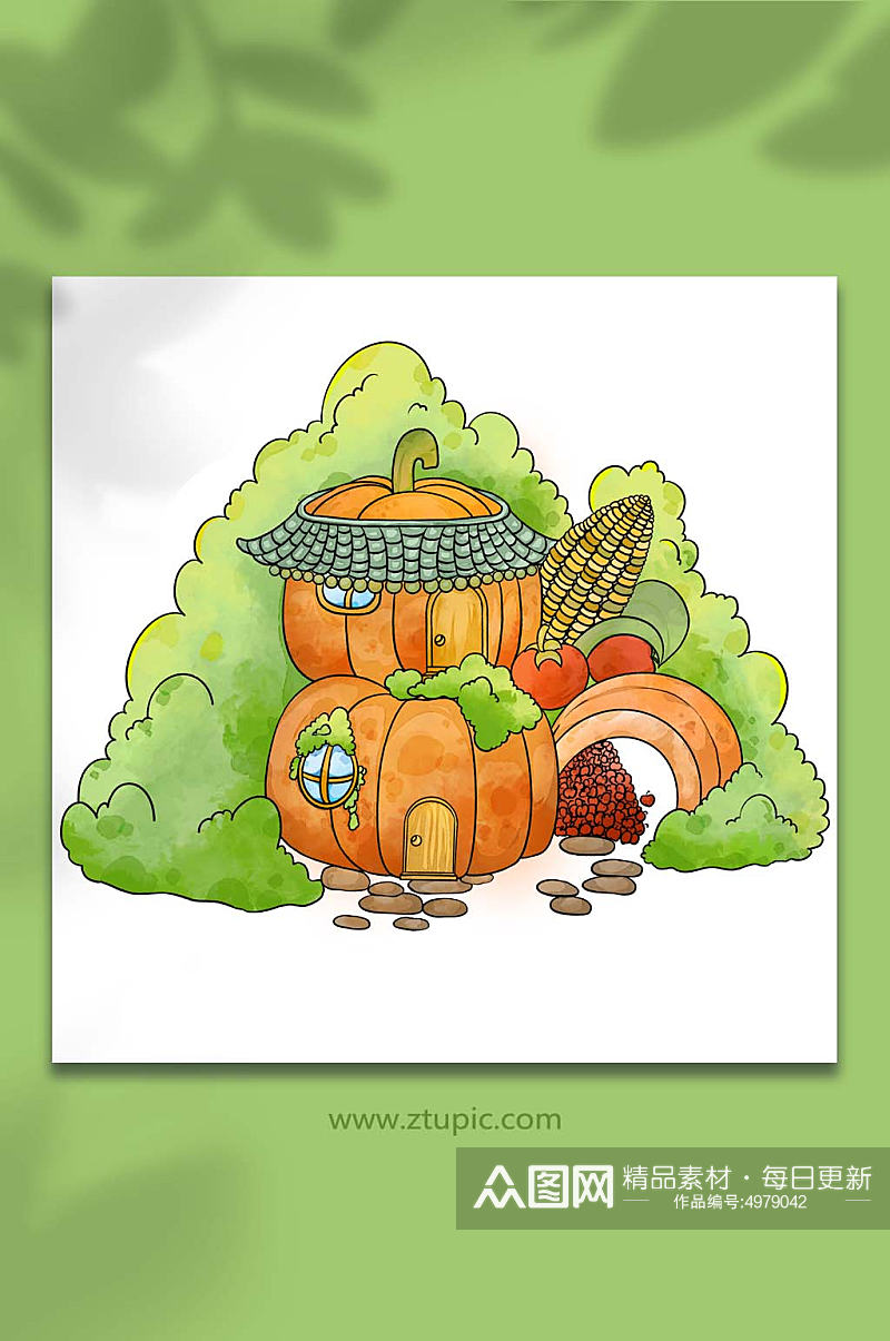 南瓜创意立秋节气秋季元素插画素材