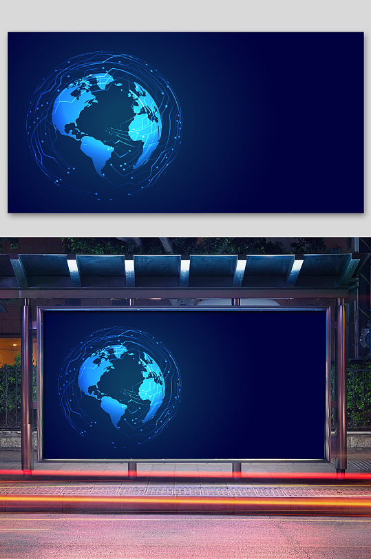 地球科技会议背景板-众图网