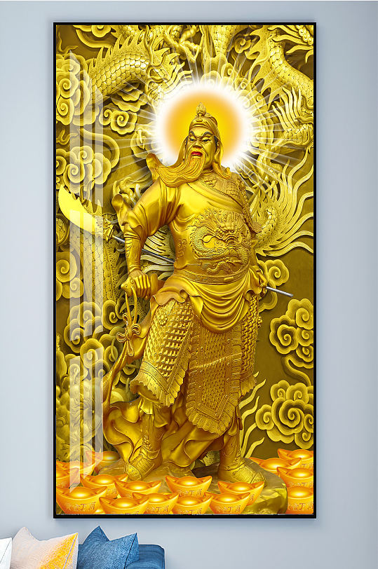 财神关老爷招财进宝黄金满地-众图网