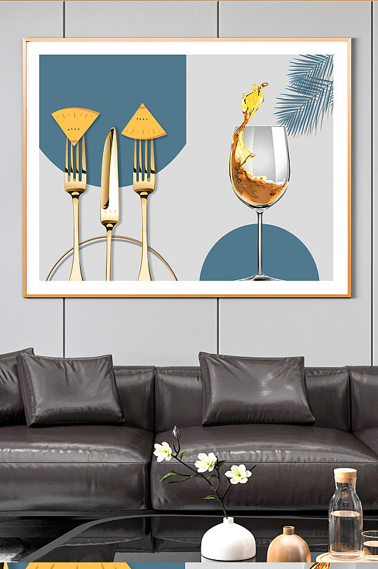 餐厅高脚杯酒杯装饰画
