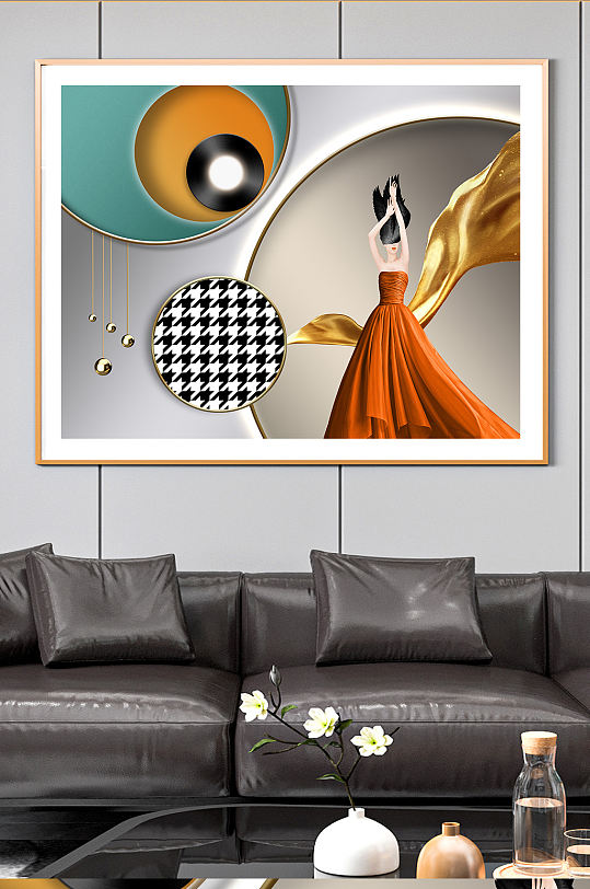 美女几何立体装饰画