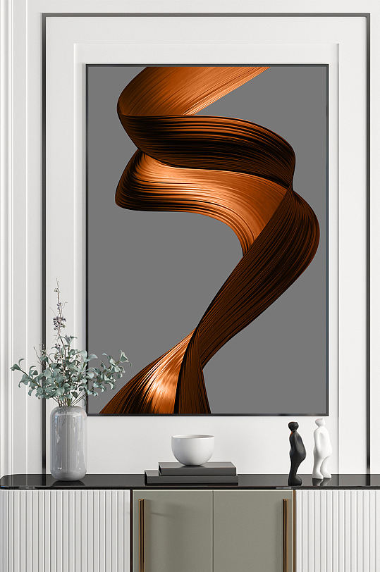 抽象飘带装饰画玄关