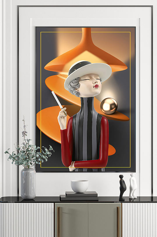 画立即下载立即下载手绘女孩瓷娃娃装饰画抽象少女瓷娃娃儿童装饰画