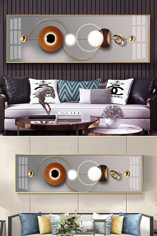 抽象立体几何床头画-众图网