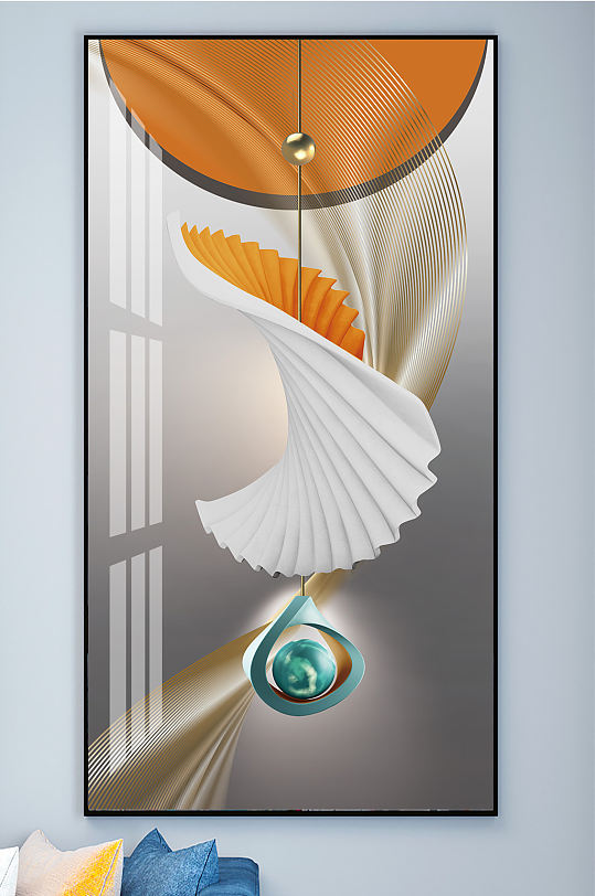 抽象几何装饰画玄关-众图网