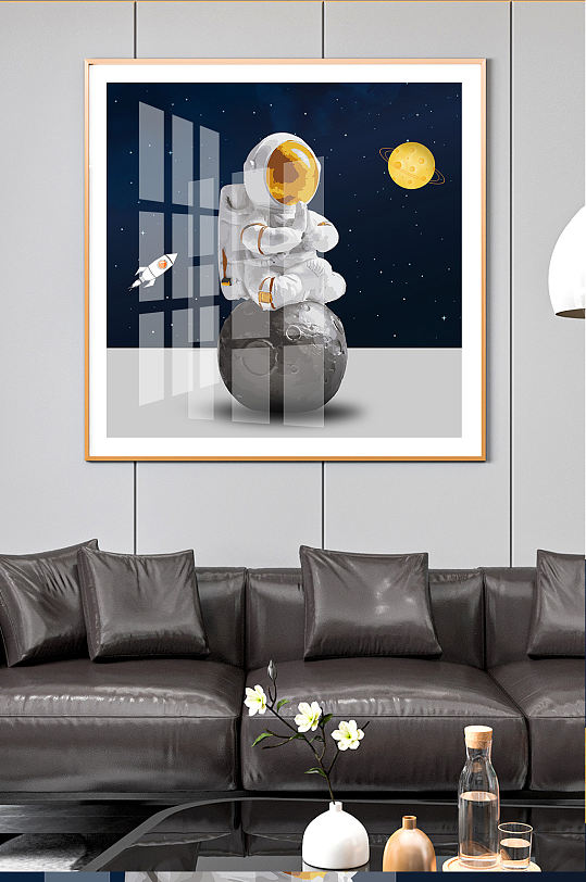 宇航员太空儿童装饰画-众图网