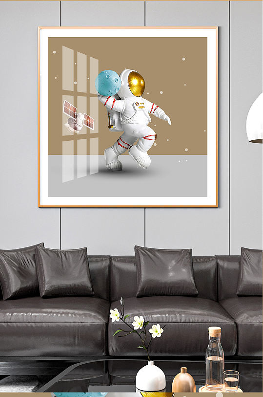 宇航员太空儿童装饰画-众图网