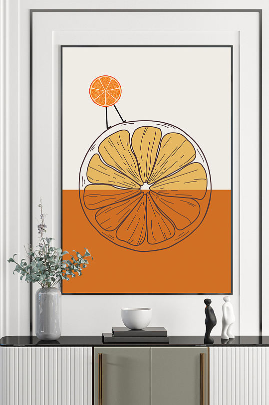 水果手绘插画装饰画