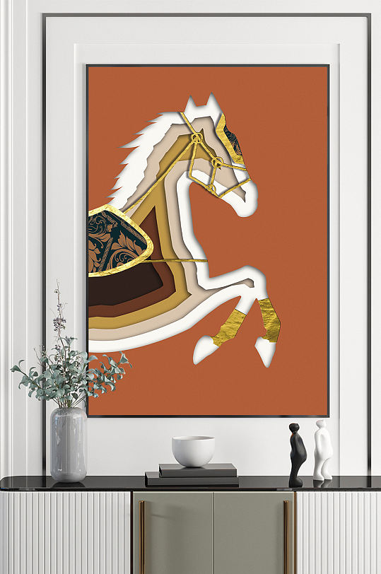 马到成功骏马装饰画-众图网