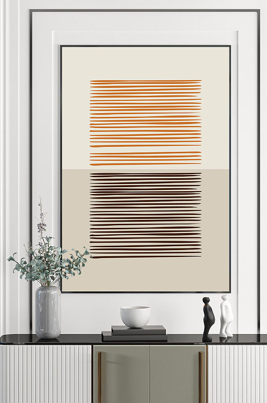 抽象线条图形装饰画