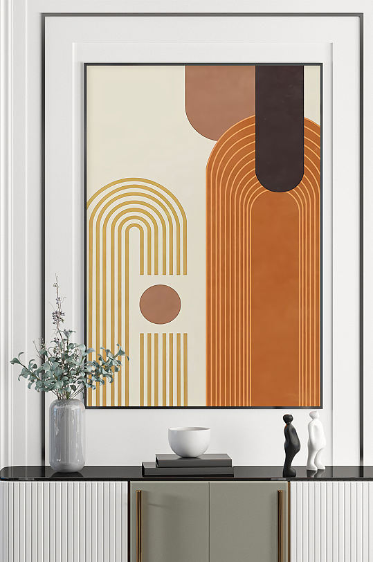 线条几何图形装饰画-众图网