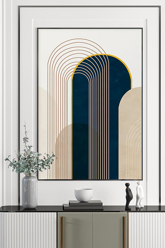 线条几何图形装饰画-众图网