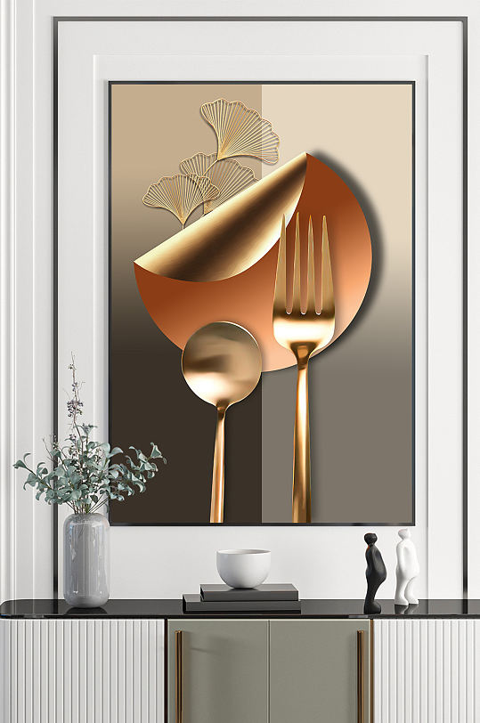 餐厅厨房酒店餐具装饰画-众图网