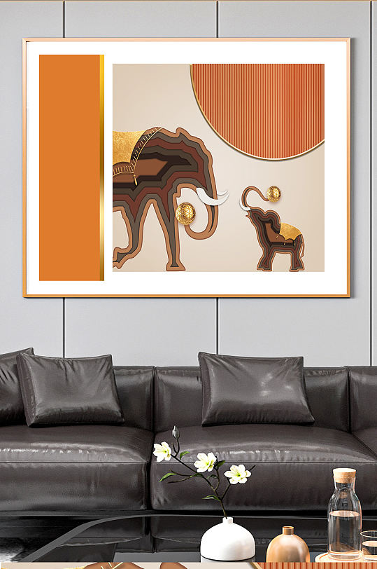 大象餐厅装饰画图片-大象餐厅装饰画设计素材-大象餐厅装饰画模板下载