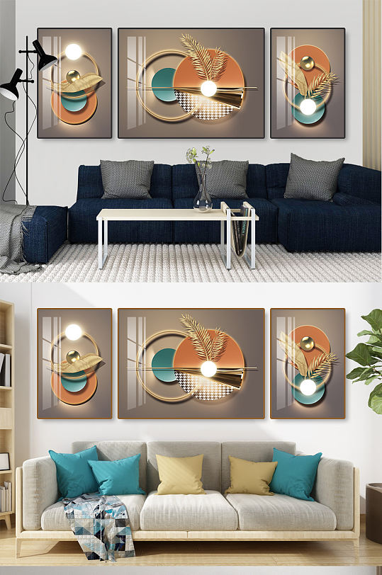 抽象麋鹿几何图形装饰画-众图网