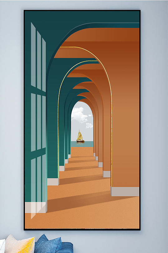 抽象空间几何图形装饰画