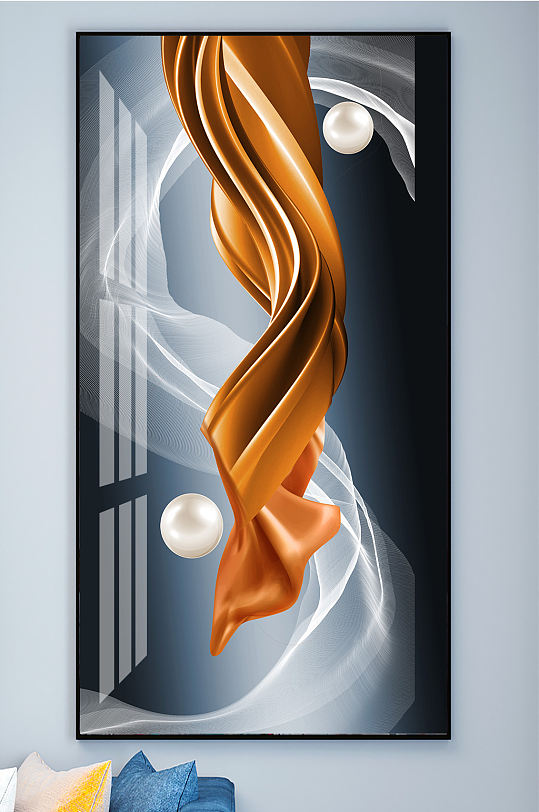 抽象飘带几何图形装饰画