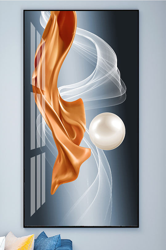 抽象飘带几何图形装饰画