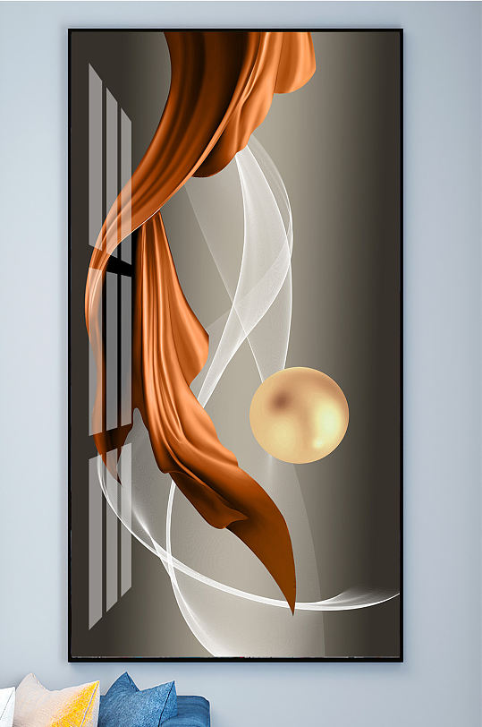 抽象飘带几何图形装饰画