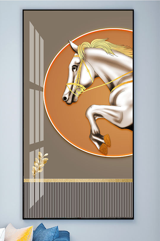 马到成功骏马装饰画-众图网
