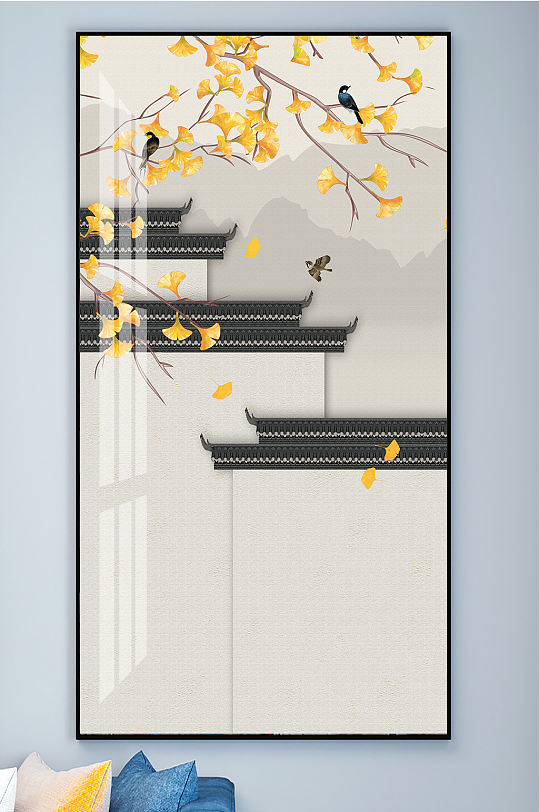 中式鸟语花香喜上眉梢花鸟装饰画-众图网