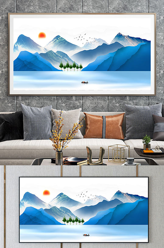 禅意意境山水装饰画-众图网